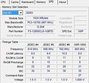 G.SKILL Trident 2x1GB DDR3-1600MHz width=