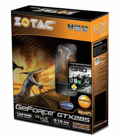 Zotac GeForce GTX 285 AMP width=