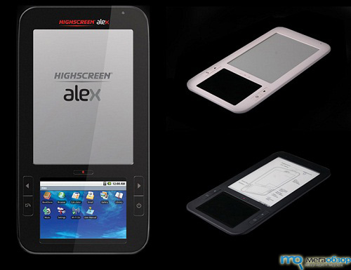 Highscreen Alex: первый в России ридер с двумя экранами на базе Android width=