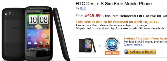 Смартфон HTC Desire S собирался выйти 18 апреля по $679 width=