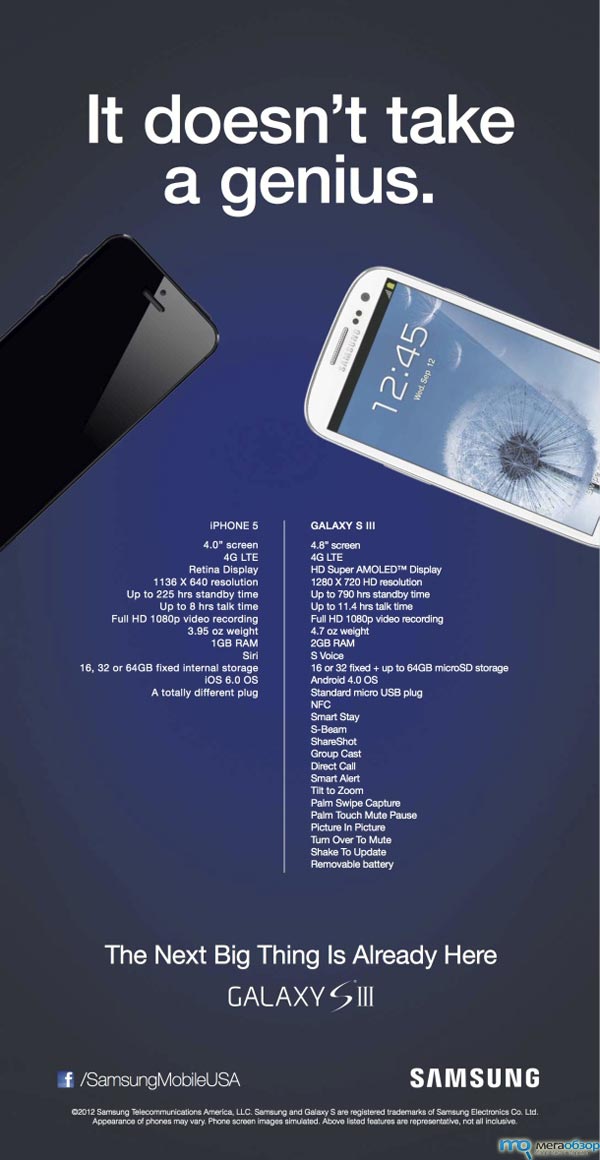 Samsung Galaxy III технически превосходит Apple iPhone 5 width=