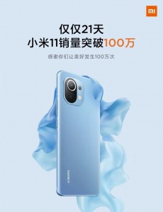 Xiaomi продала более 1 миллиона устройств Mi 11