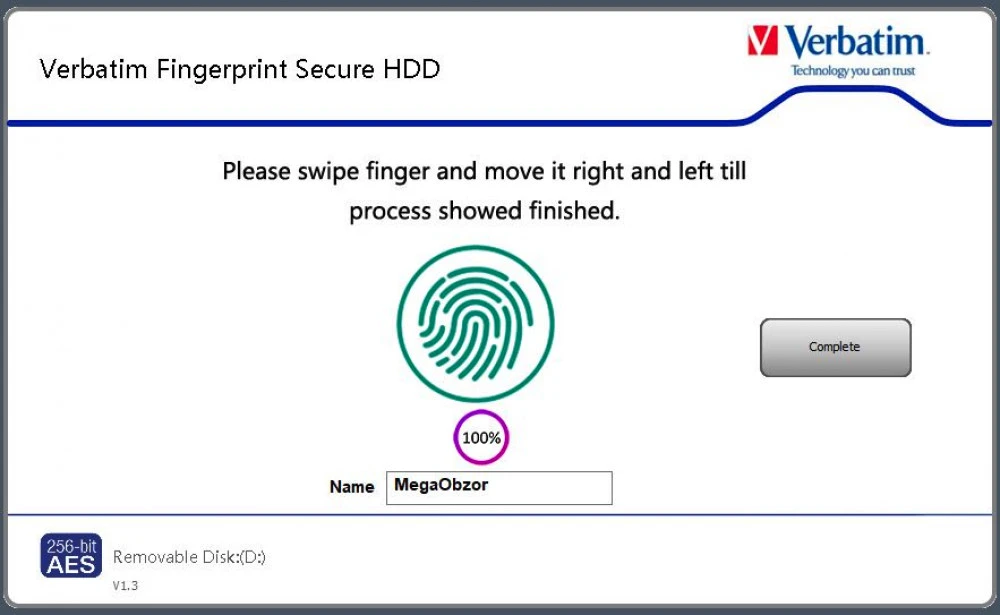 Verbatim Executive Fingerprint Secure