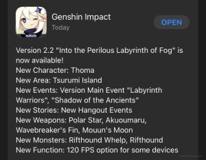 Genshin Impact получает поддержку 120 fps на iOS