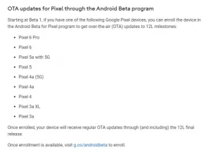 Android 12L Beta будет совместим с Google Pixel 3a и 3a XL