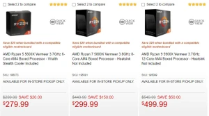 Появляются первые признаки снижения цен на AMD Ryzen 5000 Series
