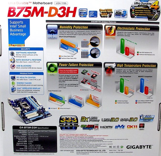 Gigabyte B75M-D3H width=
