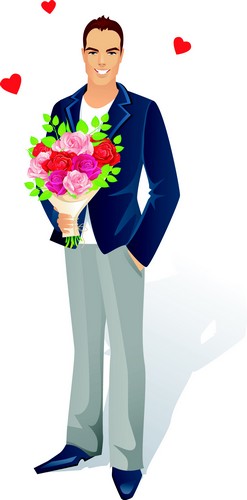 Man With Flowers width=