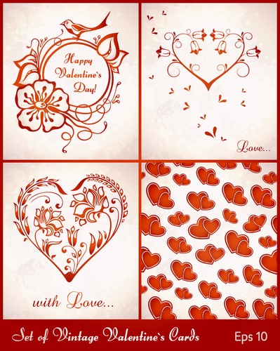 Vintage Valentines Cards width=