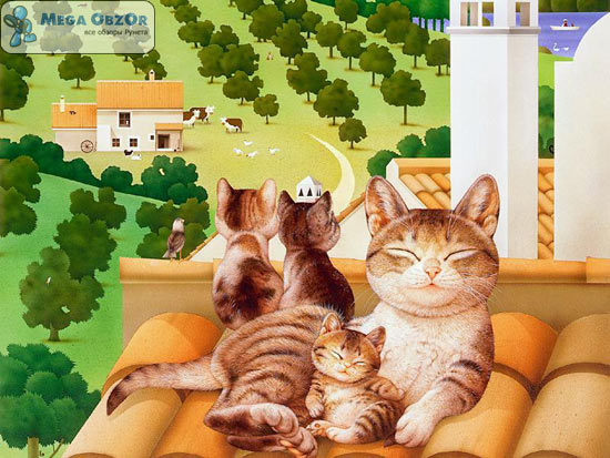Клипарт кошки в работах Макото Мурамутцо
