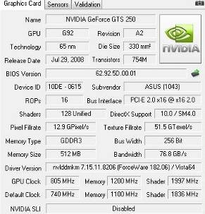 Asus ENGTS 250 512 Mb GDDR3 width=