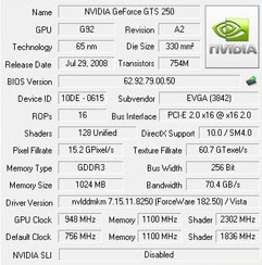 EVGA GeForce GTS 250 1 Гб GDDR3 width=