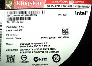 Kingston SSDNOW E 32GB width=