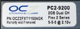 OCZ DDR2 PC2-9200 Flex II 4 GB