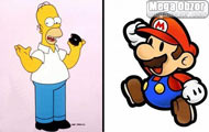 Гомер и Марио в человеческом облике