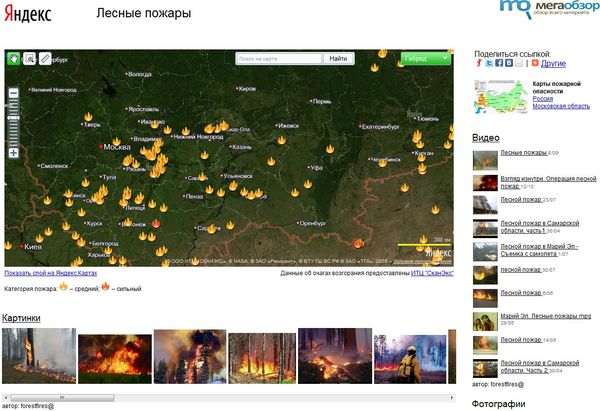 Лесные пожары от Яндекса width=