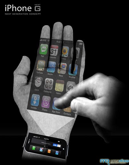 Смартфон iPhone Next G с проектором экрана на ладонь width=