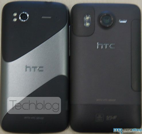 Смартфон HTC Pyramid сравнили сзади с HTC Desire HD width=