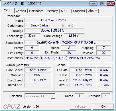 Разгон Intel Core i7-2600K до 5,77 ГГц на воздухе width=