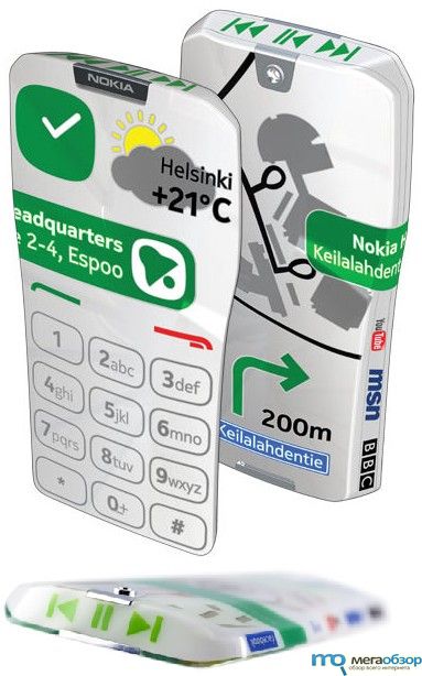 Мобильный концепт Nokia GEM со сплошным тачскрином width=