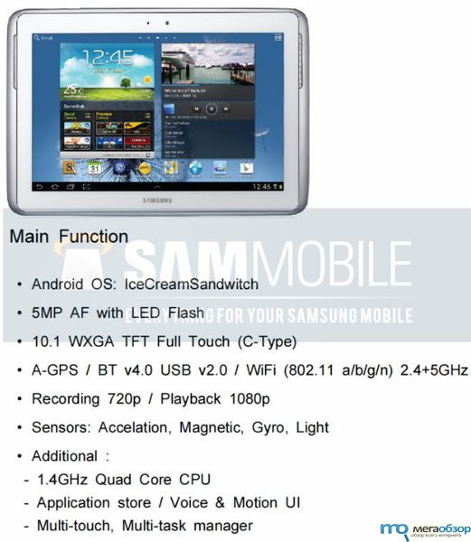 Samsung Galaxy Note 10.1 width=
