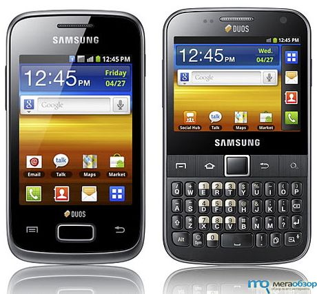 Samsung Galaxy Y Duos и Y Pro Duos width=