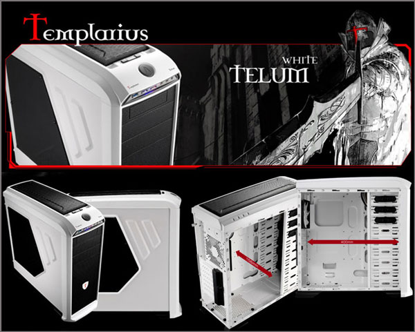 Aerocool Templarius Telum White новый стальной игровой корпус width=