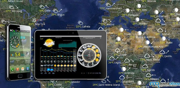 eWeather HD – метеорологический виджет на Google Android width=