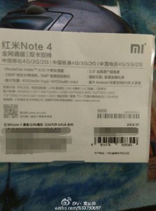 Рассекречены характеристики Xiaomi Redmi Note 4