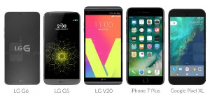 LG G6 сравнили с LG G5, iPhone 7 Plus, S7 Edge и Pixel XL