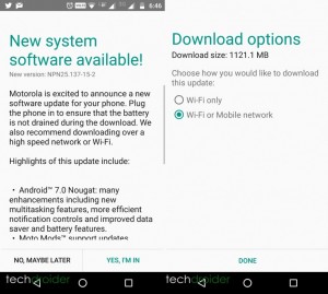 Moto Z Play получил обновление Android 7.0 Nougat