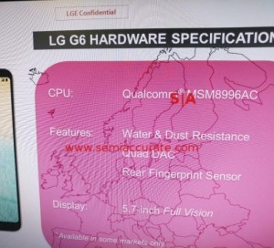 LG G6 получит прошлогодний Snapdragon 821