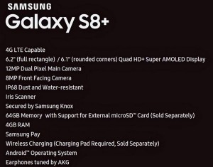Samsung Galaxy S8+ и характеристики