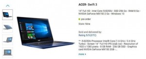 Acer Swift 3 получил новые процессоры