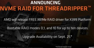 AMD сделает поддержку NVMe RAID для X399 25 сентября