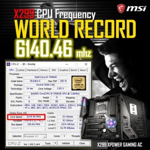 На MSI X299 разогнали Intel i9-7980XE до 6140,46 МГц