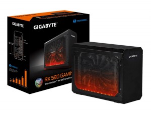 Внутри бокса GIGABYTE Gaming Box установлена видеокарта  Radeon RX 580 8G