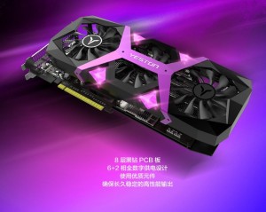 3D-карта Yeston Radeon RX 590 Game Ace получила сиреневую расцветку