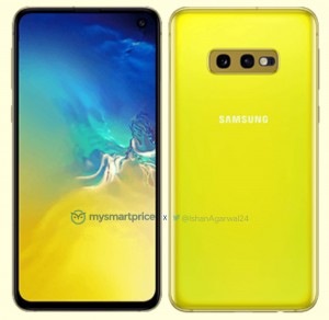 Появились рендеры смартфона Samsung Galaxy S10e в ярко-желтом цвете