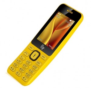 Телефон Fly Banana изогнутый моноблочный корпус из пластика и желтый окрас