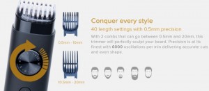 Xiaomi Mi Beard Trimmer: защита IPX7, стальные лезвия, автономность до 90 минут