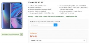 Смартфон Xiaomi Mi 10 5G получит квадрокамеру и SoC Snapdragon 865