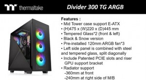 Thermaltake представила еще один новый корпус Divider 300 TG ARGB