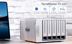 TerraMaster представила сетевое хранилище F5-221 NAS с 5 отсеками для накопителей