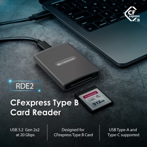 Transcend представила картридер CFexpress Type B RDE2 и карту памяти CFexpress 820 Type B