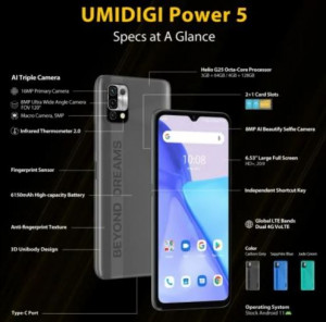UMIDIGI Power 5 получит батарею на 6150 мАч