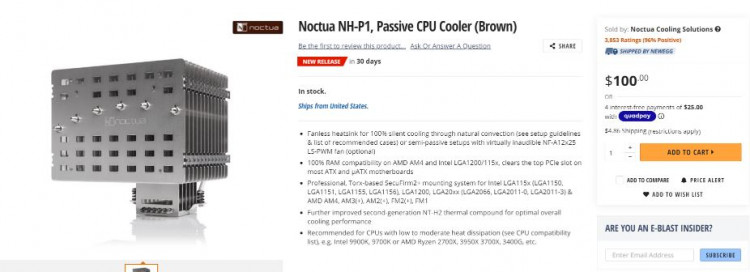 Noctua launched the NH-P1 Fully Passive Cooler - Read a Biography