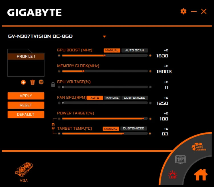 GIGABYTE GeForce RTX 3070 Ti VISION OC