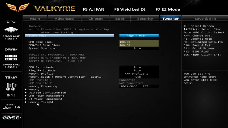 BIOS Biostar Z590 VALKYRIE