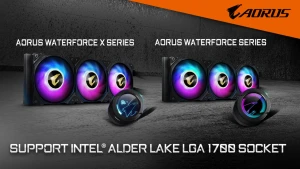 Линейка GIGABYTE AORUS WATERFORCE Liquid Cooler поддерживает процессоры Intel 12-го поколения
